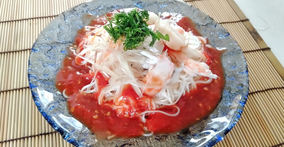 和パスタの　焼きトマトソース